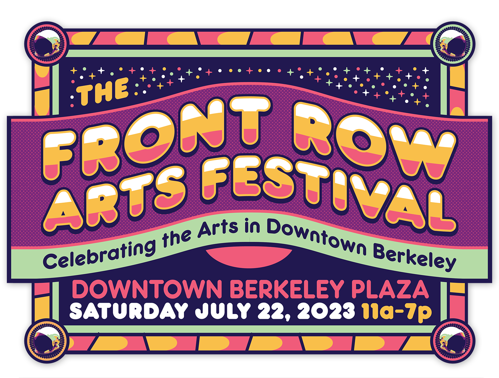 Marquee sign for Berkeley's 2023 Front Row Festival