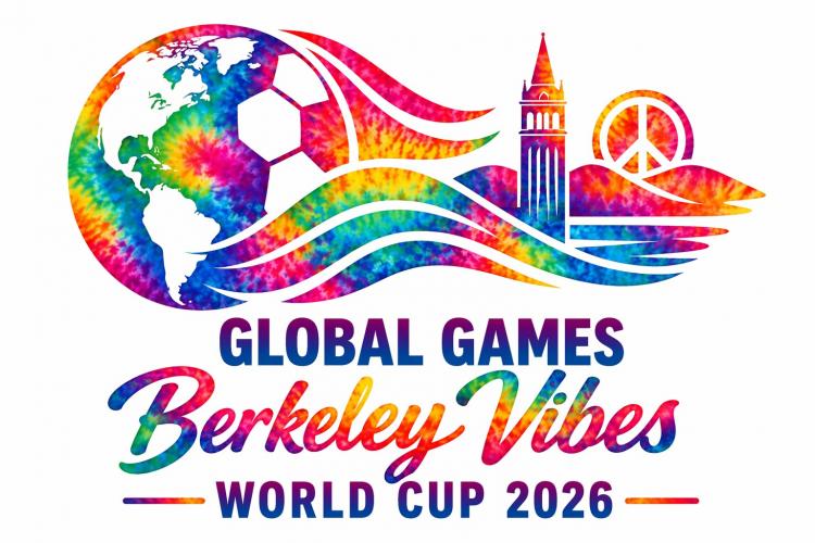 Global Games Berkeley Vibes World Cup 2026 official campaign logo for Downtown Berkeley, California